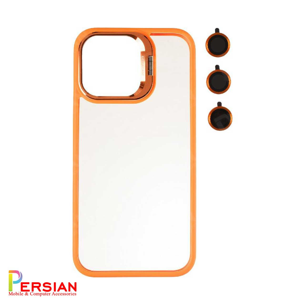 قاب آیفون 13 برند ایسون کیس شفاف استند شو با محافظ لنز رینگی Eason Case IPhone 13