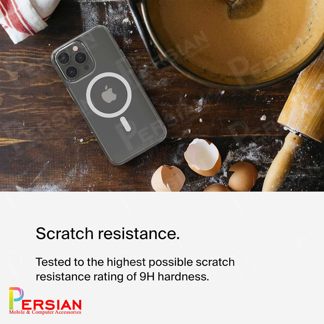 قاب شفاف گوشی آیفون 17 پرو برند بلکین با مگ سیف و دکمه و رینگ متال Belkin For IPhone 17 Pro