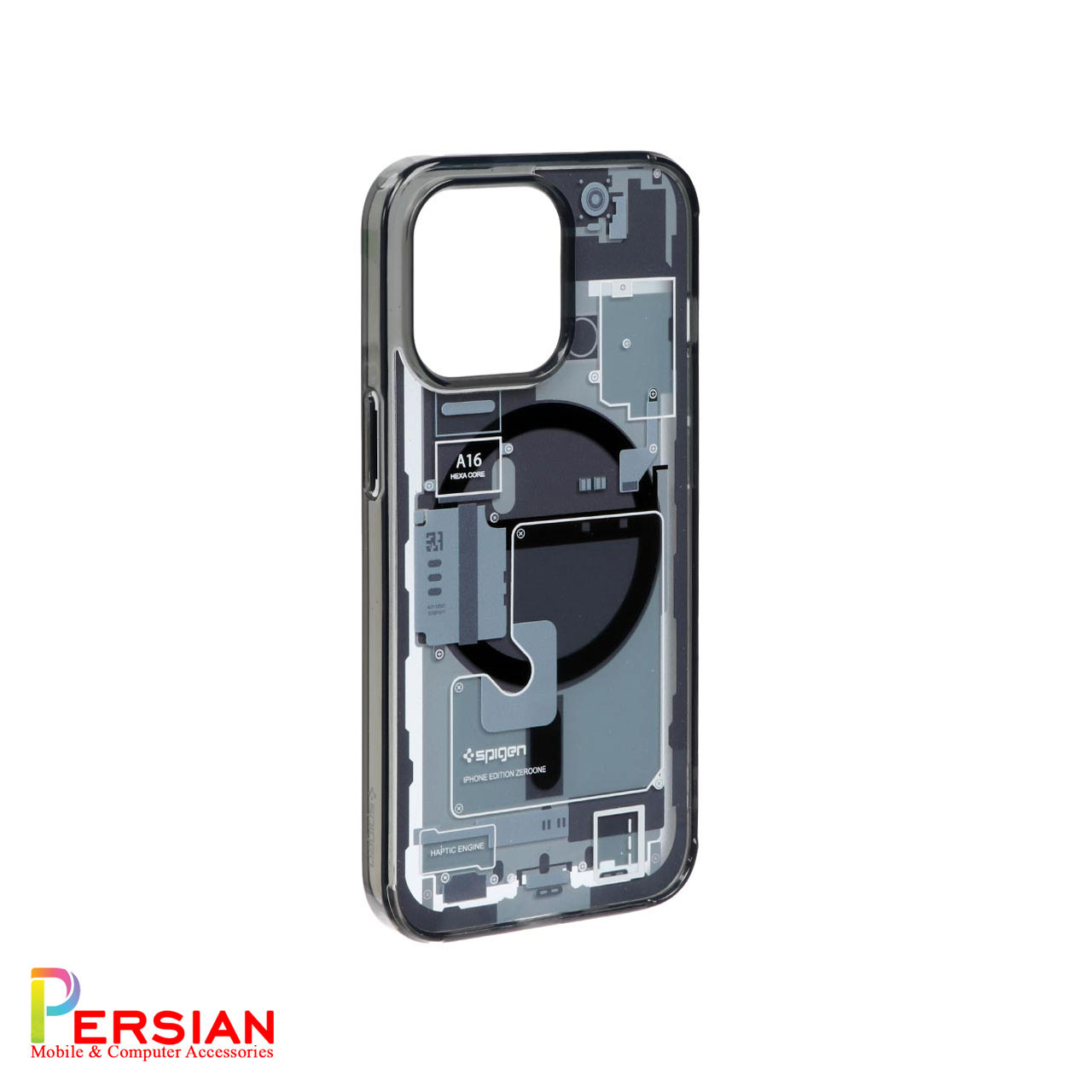 قاب آیفون 12 پرومکس طرح تکنولوژی برند اسپیگن Spigen Ultra Hybrid Mag Zero One Case iPhone 12 Pro Max