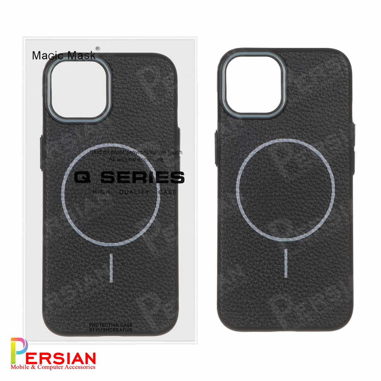 قاب گوشی آیفون 13 پرومکس چرمی نرم برند مجیک ماسک با مگ سیف Leather Soft iPhone 13 Pro Max
