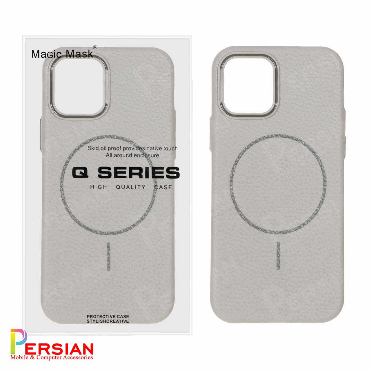 قاب گوشی آیفون 12 , 12 پرو چرمی نرم برند مجیک ماسک با مگ سیف Leather Soft iPhone 12 / 12 Pro