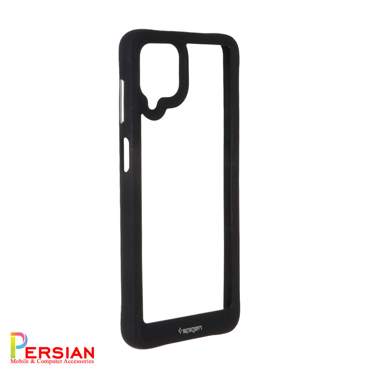 قاب سامسونگ A12 اسپیگن مدل دور مشکی شفاف لنز برجسته Spigen Black TPU Clear Case Samsung A12