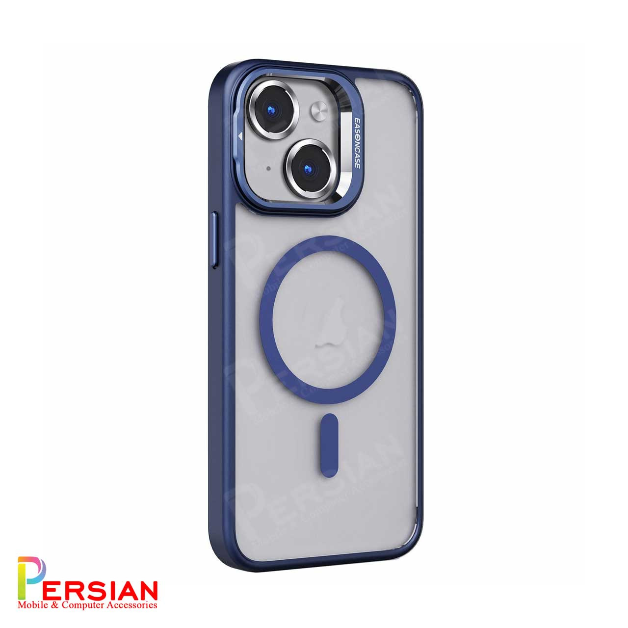 قاب آیفون 15 پرو شفاف استند شو ایسون کیس با مگ سیف ومحافظ لنز رینگی Eason Case IPhone 15 Pro