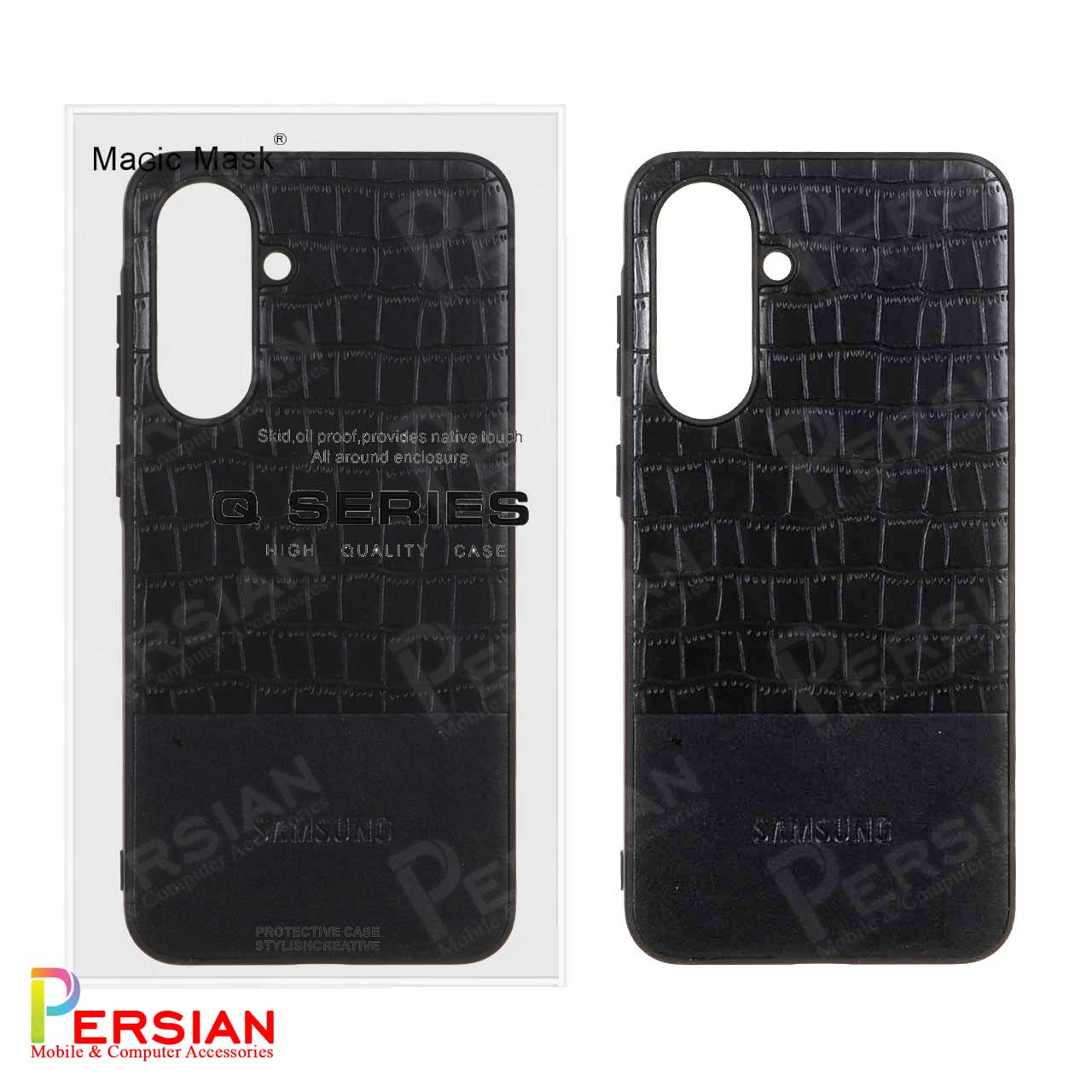قاب گوشی سامسونگ A56 چرمی چرمی طرح کروکودیل برند مجیک ماسک Samsung A56