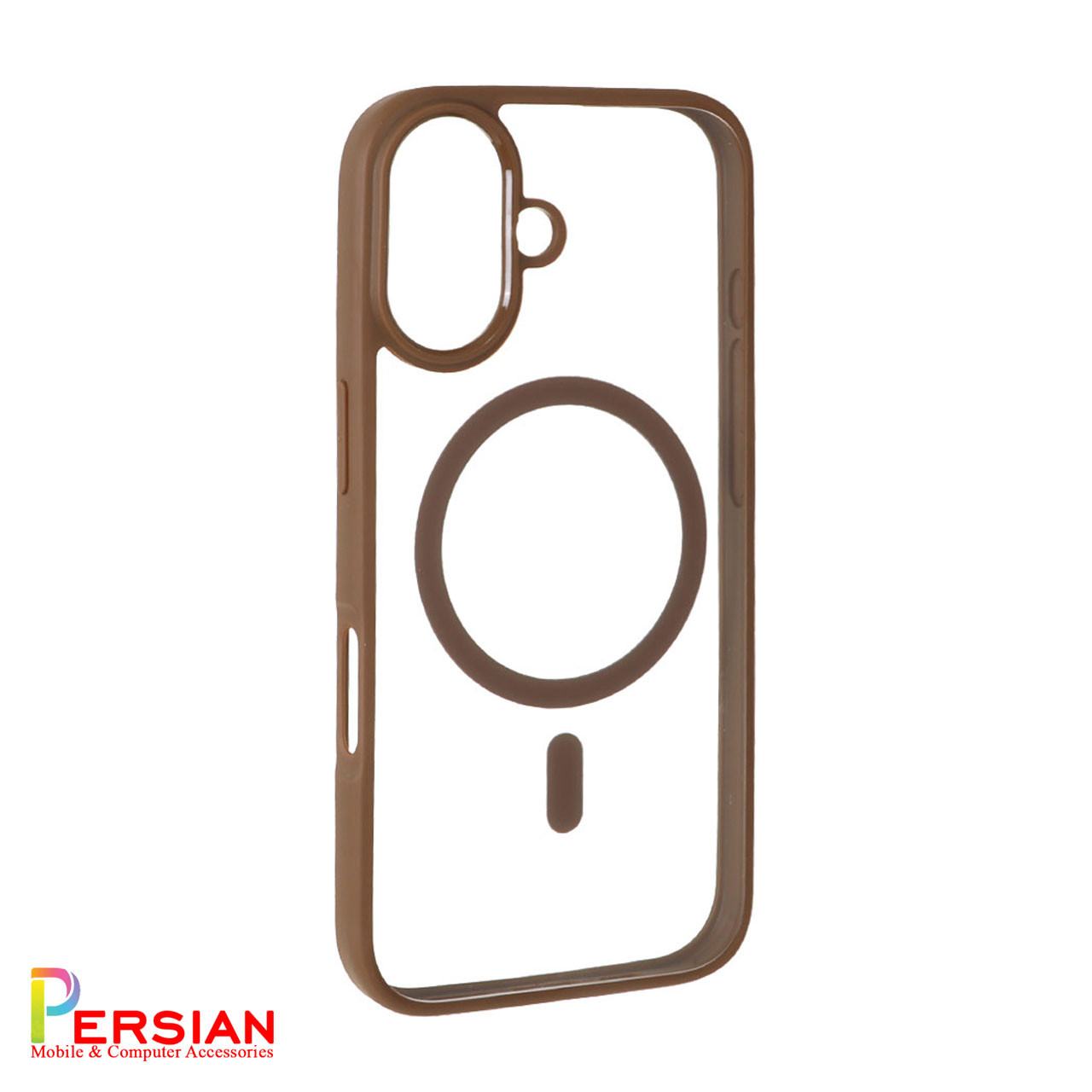 قاب آیفون 16 برند اسپیگن شفاف دور رنگی با مگ سیف و محافظ اسپیکر Spigen Ultra Hybrid (MagFit) iPhone 16