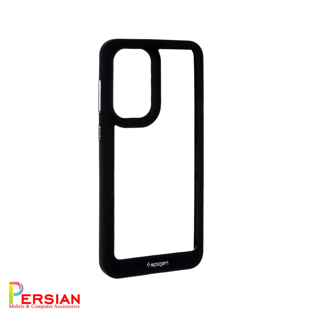 قاب سامسونگ A36 اسپیگن  مدل دور مشکی شفاف لنز برجسته Spigen Black TPU Clear Case Samsung A36
