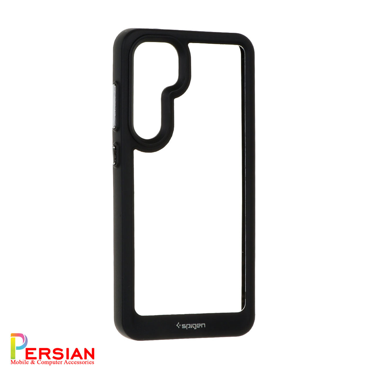 قاب سامسونگ اس 24 FE اسپیگن مدل دور مشکی شفاف لنز برجسته Spigen Black TPU Clear Case Samsung S24 FE
