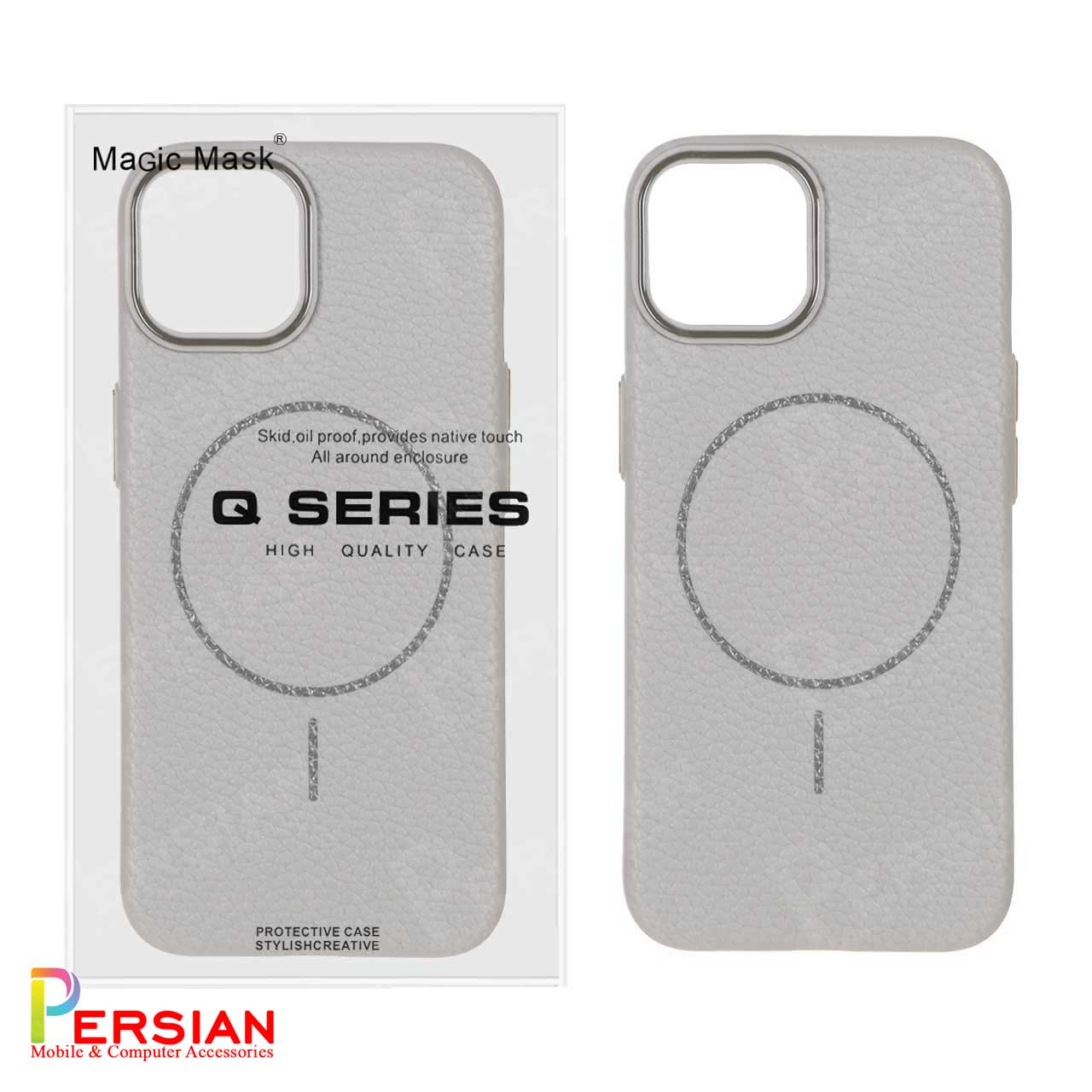 قاب گوشی آیفون 13 پرو چرمی نرم برند مجیک ماسک با مگ سیف Leather Soft iPhone 13 Pro