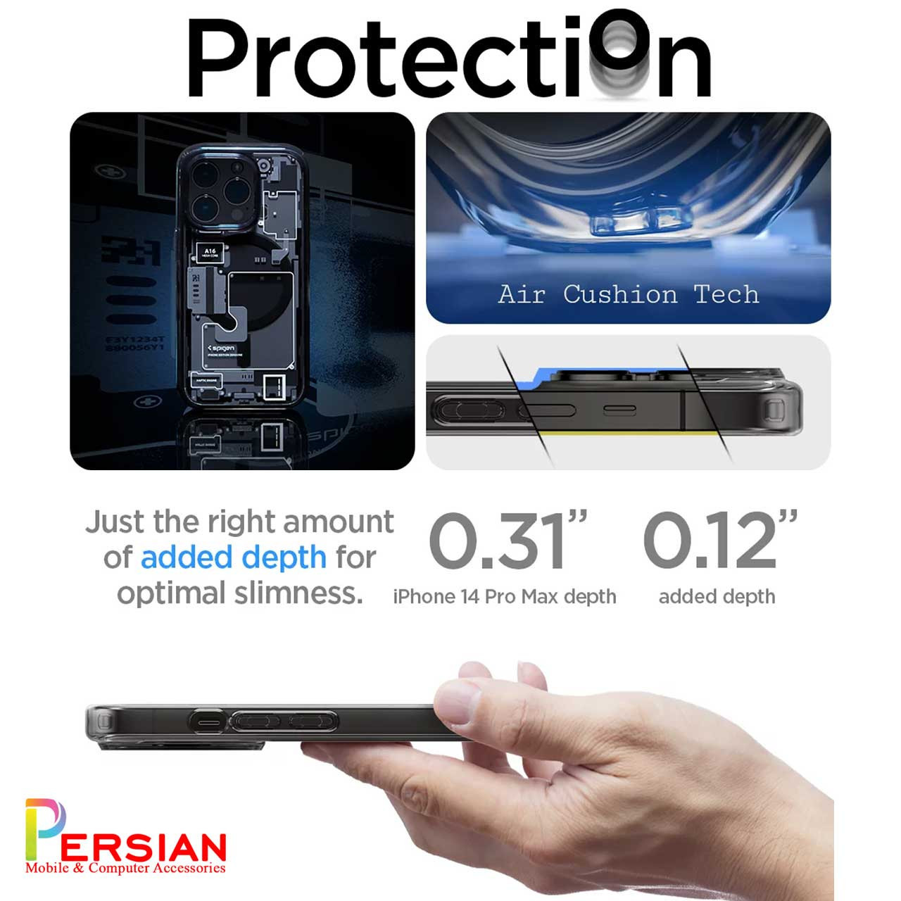 قاب آیفون 12 پرومکس طرح تکنولوژی برند اسپیگن Spigen Ultra Hybrid Mag Zero One Case iPhone 12 Pro Max