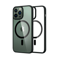 قاب آیفون 13 پرومکس برند اسپیگن شفاف دور رنگی با مگ سیف و محافظ اسپیکر Spigen Ultra Hybrid (MagFit) iPhone 13 Pro Max