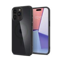 قاب آیفون 15 پرو برند اسپیگن شفاف دور رنگی با مگ سیف و محافظ اسپیکر Spigen Ultra Hybrid (MagFit) iPhone 15 Pro