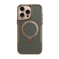 قاب گوشی آیفون 16 پرومکس طرح فیبر کربن مگ سیف استند شو برند مجیک ماسک Fiber Carbon Magic Mask Case iPhone 16 Pro Max