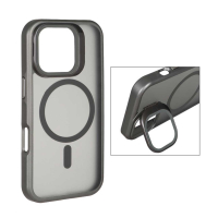 قاب گوشی آیفون 16 پرو مات لنز شیشه ای استند شو با مگ سیف مجیک ماسک