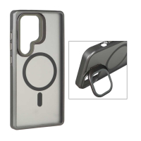 قاب گوشی سامسونگ S25 اولترا مات لنز شیشه ای استند شو با مگ سیف مجیک ماسک